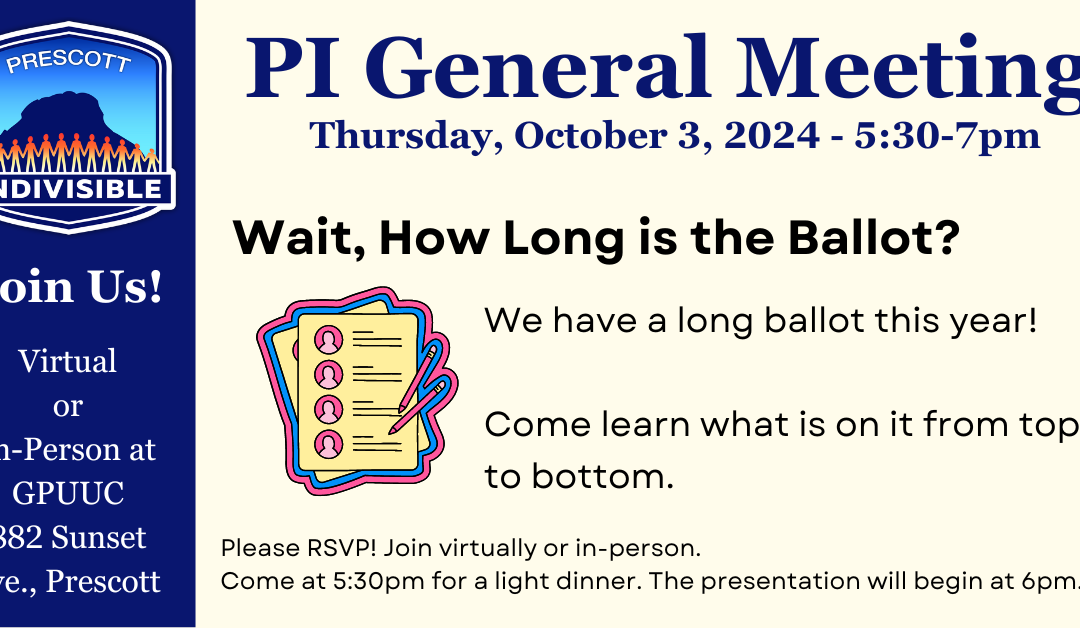 PI General Meeting: Thurs October 3