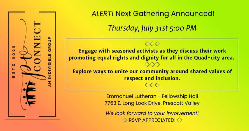 PV Connect Meeting July 31 @ 5PM