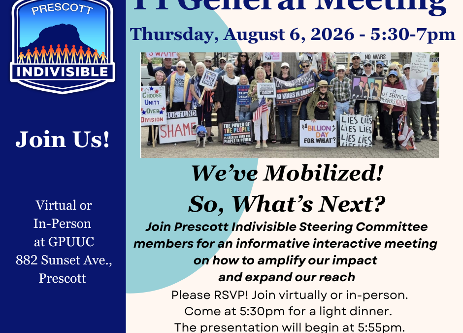 PI General Meeting: Thursday August 6 @ 5:30pm